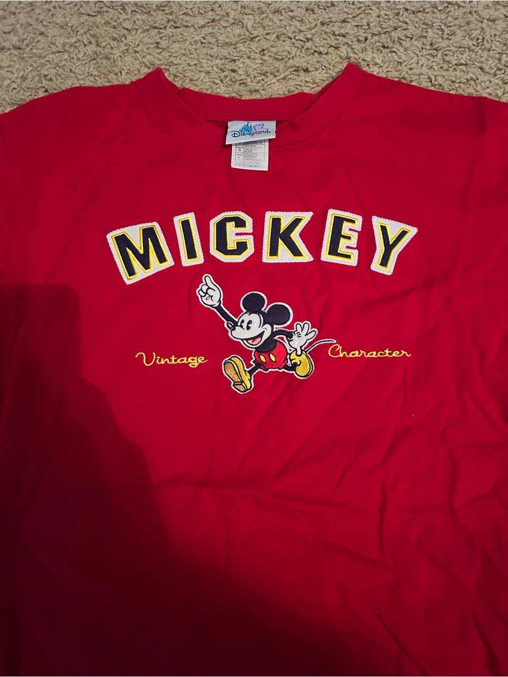 Vintage Disney Red Mickey Graphic Short Sleeve Tee